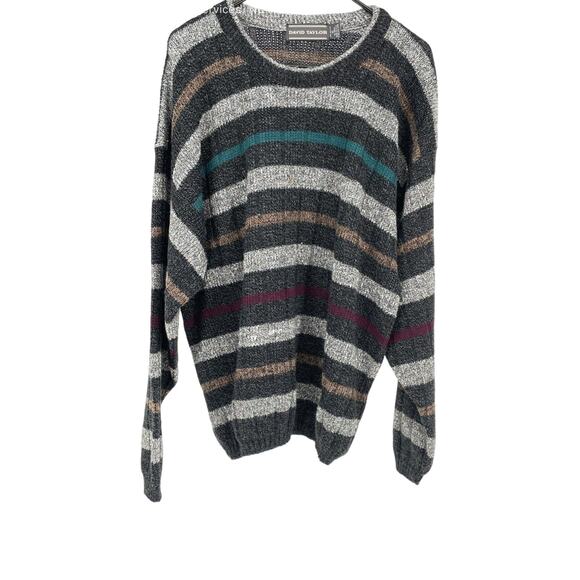 David Taylor Multicolor Men's Vintage 90's Sweater 100% Acrylic - Size XL - Picture 1 of 4